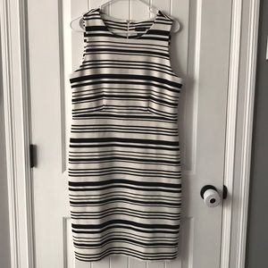 Off White and Black striped dress